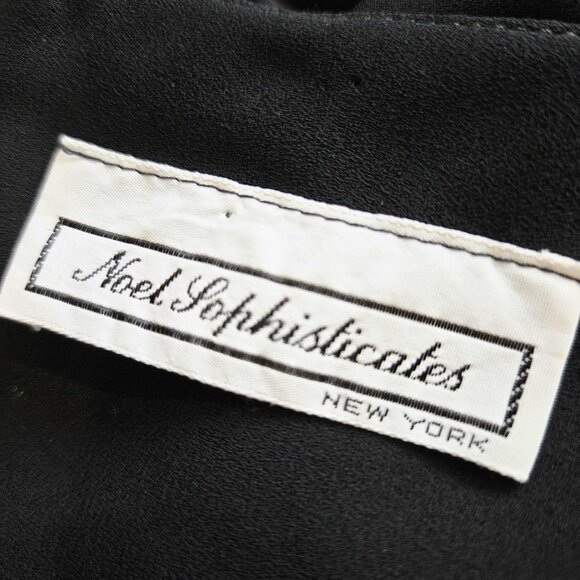 80s Noel Sophisticates Ruched Sleeve Dress – Black, Sequin Detail, Size S/M - Picture 13 of 13